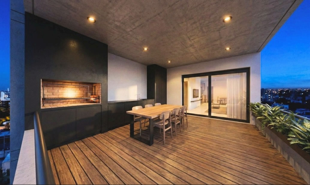 Terraza con parrilla